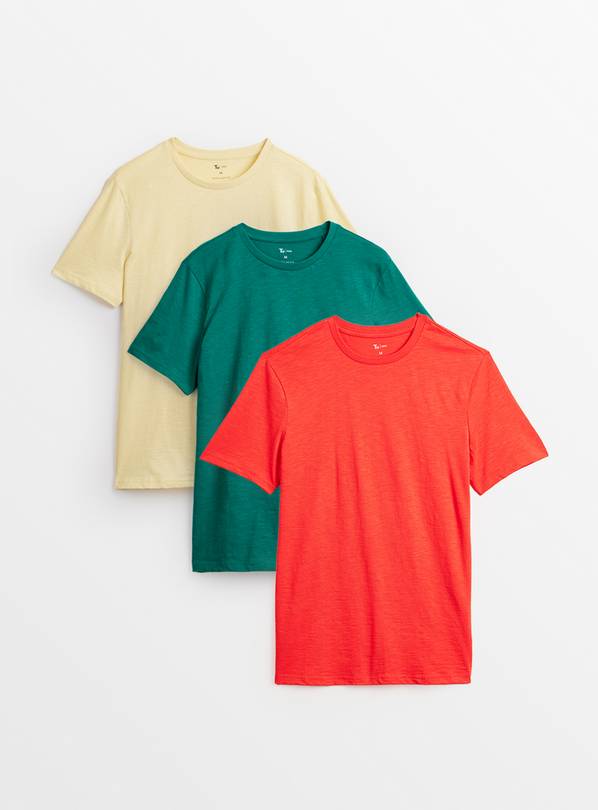 Red, Green & Yellow T-Shirts 3 Pack S